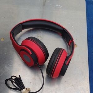 Bass Jazz Red Over-Ear Wired Headphones